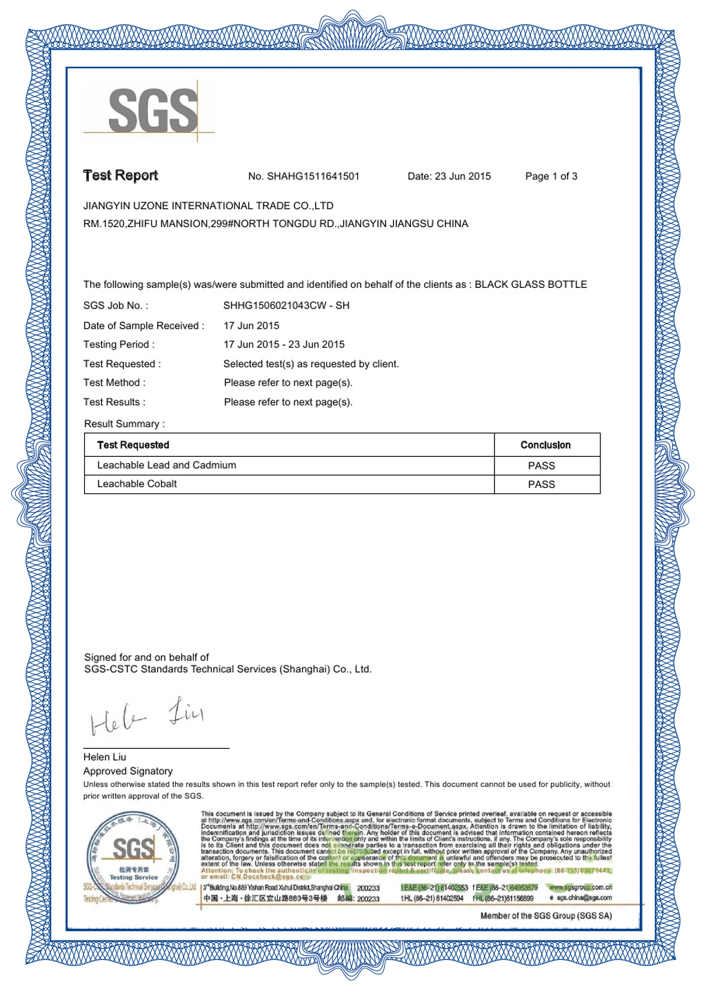 Uzone Group Certification-1